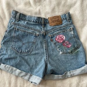 Hand painted Levi shorts
